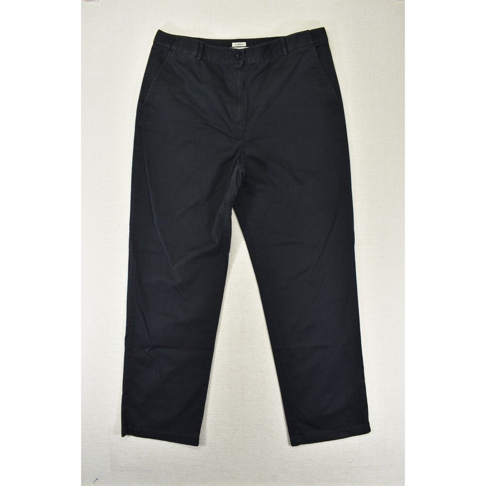 LL Bean Pants Women's 16 M/T Black Classic Fit Chino Trousers Workwear